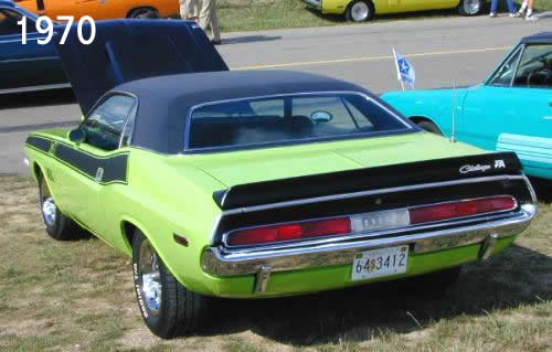 The 1970's had the lights that went all the way across. 1970 Challenger Rear
